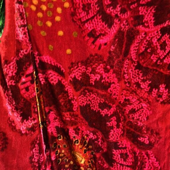 Farm Rio Red Shiny Flowers Mini Dress - Picture 9 of 9